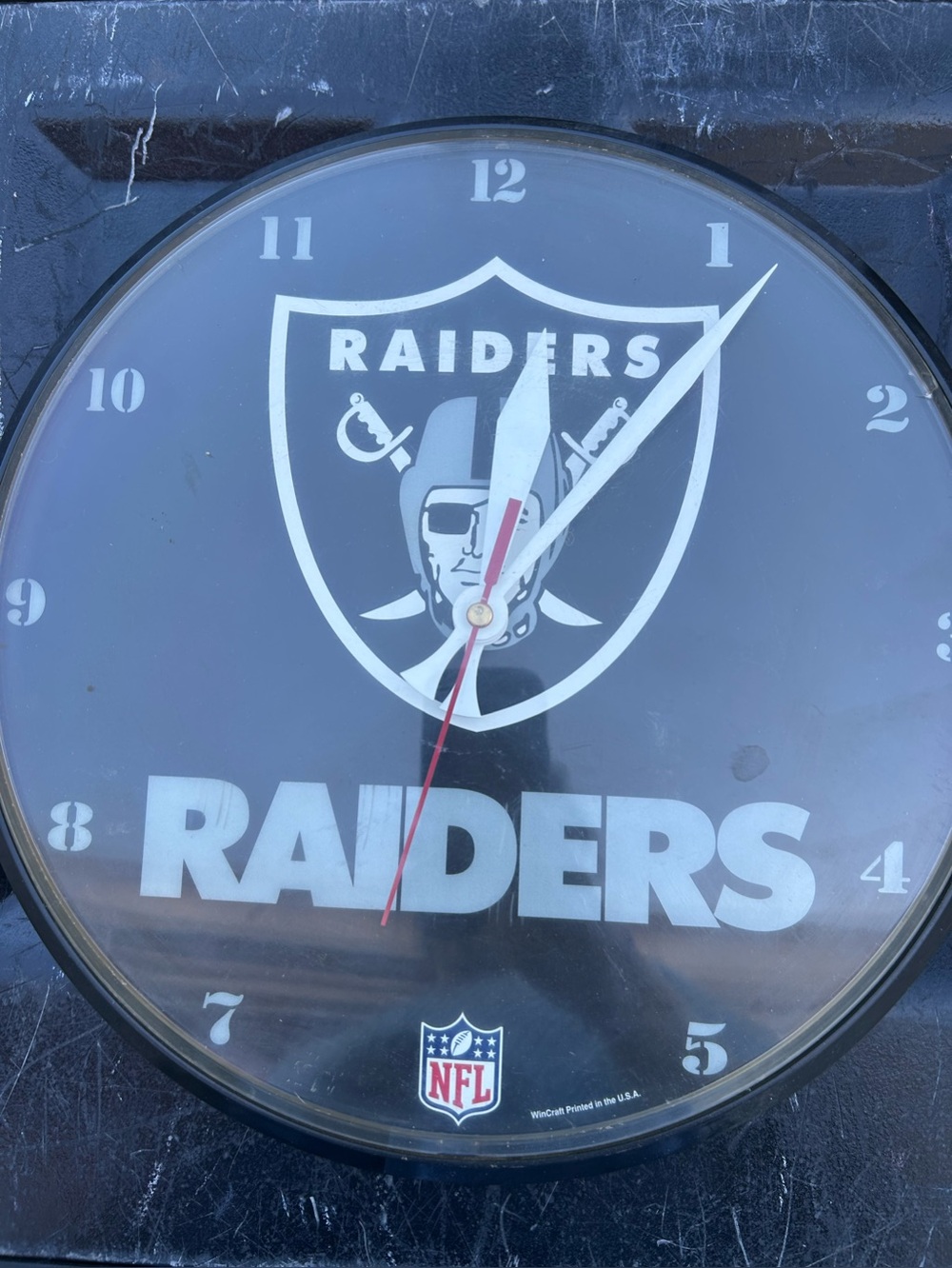 Vintage football Raiders Wall Clock - Black Team Logo Home Wall Decor collect